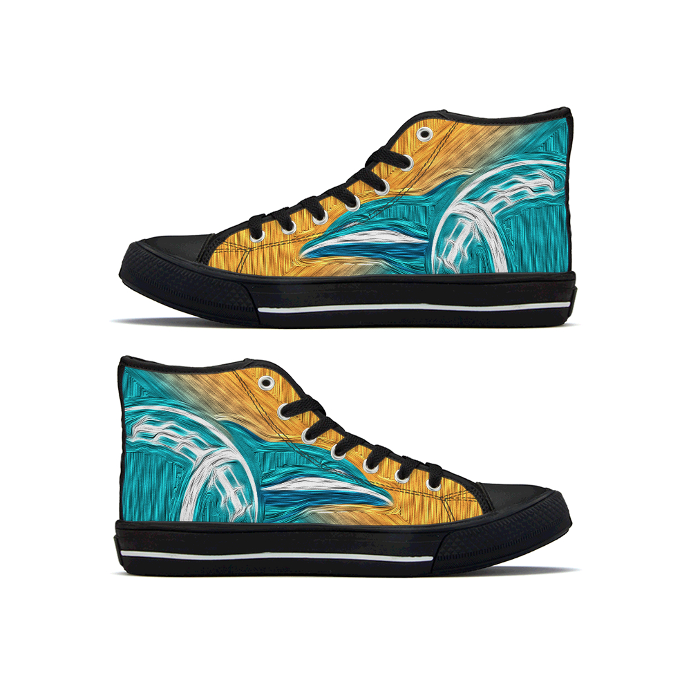 Men's Miami Dolphins High Top Canvas Sneakers 001